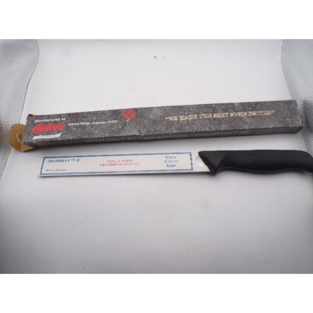 Quikut Sharpkut II Carve & Serve Knife Serrated Fork Tip Vintage Made in USA Box